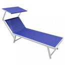 Lettino Prendisole da Giardino Bari 181x61x38 h cm in Alluminio Blu