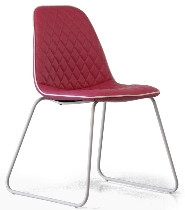 Sedia Imbottita 45,5x55x83 cm in Similpelle Trapuntato Brenda Rossa online