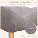 Divanetto per Cani e Gatti Imbottito 72x44x31 cm in Tessuto Grigio Chiaro