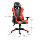 Sedia da Gaming in Similpelle con Sostegno Lombare Collo Nera e Rossa 