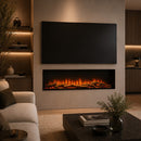 Camino Elettrico da Incasso a Parete Frontale 127x18x46 cm Detroit LED RGB e APP  