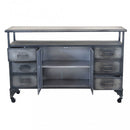 Mobile Emeric 132,5x37,5x82 h cm in Acciaio Grigio