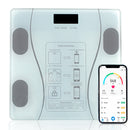Bilancia Pesapersone Digitale Max 180 Kg in Vetro con App Bluetooth Bianca 