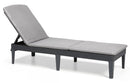 Lettino Prendisole da Giardino 187,5x58x29 cm con Cuscino in Resina Keter Jaipur Antracite Seconda Scelta