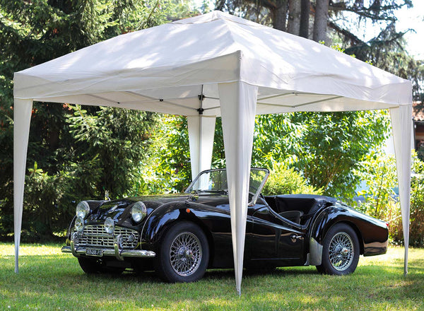 online Gazebo Pieghevole da Giardino in Alluminio 3X3m Vorghini Limber Ecrù