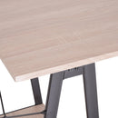 Scrivania da Ufficio Industrial in Metallo e Legno MDF Ripiani Legno e Nero 140x60x75 cm 