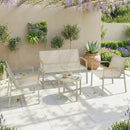 Set 4 Pezzi Salotto da Giardino Divano 2 Poltrone e Tavolino in Textilene Verde      