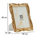 Cornice Line 27x1,7x32 cm in Resina e Vetro Oro      