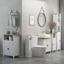 Mobile Sotto Lavabo per Bagno 60x30x60 cm 2 Ante in MDF Bianco      