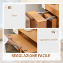 Tavolo Pieghevole da Pranzo 5 Persone 84x180x100 cm in Truciolato e Acciaio color Legno