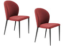 Set 2 sedie Imbottite 45x58x86,5 cm In Tessuto Tiffany  Ghibili Lux Rossa