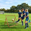 Rete Rebounder per Calcio 103x72x89 cm 5 Angolazioni Regolabili Telaio in Acciaio Rosso      