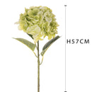 Set 4 Ortensia Artificiale Singola Altezza 57 cm Verde