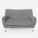 Divano 2 Posti 125x83x82 cm in Tessuto Grigio Scuro
