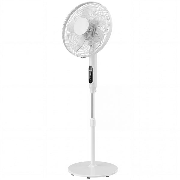 online Ventilatore da Terra 45x42x138 cm con Telecomando 3 Velocità e 2 Modalità in ABS PP Acciaio Bianco