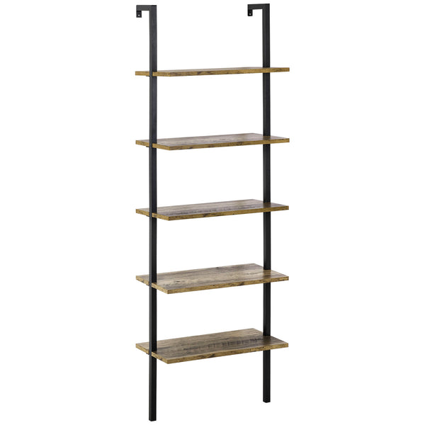 Libreria a Scala 60x30x184,5 cm 5 Ripiani in Legno e Metallo Marrone sconto