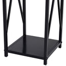 Portalegna per Camino 34x34x111 cm con Accessori in Metallo Nero