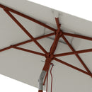 Ombrellone da Giardino Rettangolare Inclinabile 200x150x235H cm Apertura a Corda Beige 