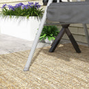 Dondolo 2 Posti con Tavolino e Portabicchieri 175x110x165 cm in Metallo e Poliestere Grigio