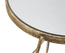 Porta Telefono Twisty Ø38x86 cm in Ferro MDF e Vetro Oro