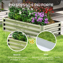 Letto per Orto Rialzato 120x60x30,5 cm a Fondo Aperto con Rivestimento in Acciaio Zincato Argento      
