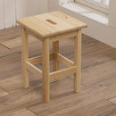 Sgabello Quadro 30x30x44 cm in Legno Pino Naturale non Verniciato
