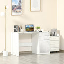 Scrivania da Ufficio 120x60x76 cm con Cassetti in Legno Bianco