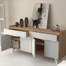 Madia Sila bianco rovere 140x45x72H cm 