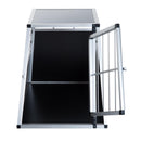 Gabbia Box per Trasporto Cani Lega d'alluminio Nero argento 65x91x69 cm 