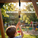 Corda Arrampicata per Bambini con Pedane e Seduta a Disco in HDPE e PE Rosso      