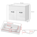 Mobile da Bagno Sospeso con Lavabo in Ceramica 61x40x50 cm Bianco Lucido  
