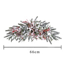 Sopra Porta con Bacche innevate Larghezza 66 cm Rosso