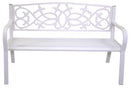 Panca da Giardino 124x57x78 cm in Ferro Bianca