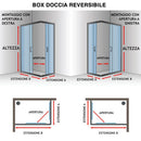 Box Doccia Angolare 2 Ante Scorrevoli in Cristallo Trasparente 6mm H198 Fosterberg Odense Varie Misure