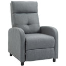 Poltrona Relax Reclinabile 155° 67x87x98 cm con Poggiapiedi in Tessuto Effetto Lino Grigio  