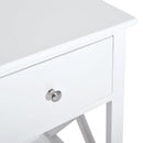 Comodino per Camera da Letto Tavolino d'Appoggio con Cassetto in Legno Bianco 40x30x55 cm 