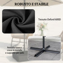 Base per Ombrellone Riempibile con Sabbia per Pali da Ø48 mm in Plastica e Tessuo Oxford Nero      