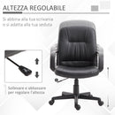 Sedia da Ufficio Operativa Imbottita Girevole con Rotelle Nero 