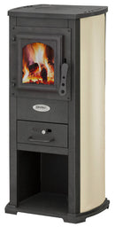 Stufa a Legna 7kW 120 m3 in Acciaio Beige
