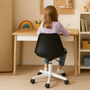 Sedia da Ufficio Poltrona da Studio Girevole Ergonomica con Ruote in PP e Schiuma Nero      