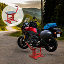 Cavalletto Solleva Moto Altezza Regolabile in Acciaio Rosso 28x34x30-40 cm 