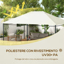 Tetto di Ricambio 4x3 m per Gazebo Anti UV con Presa d'Aria in Poliestere Bianco Crema      