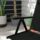 Set 2 Sedie Pieghevoli con Schienale Reclinabile e Poggiatesta 54x67x108 cm in Alluminio e Poliestere Nero