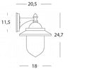 Lampada Applique Rondò Colore Grigio per Esterno Linea Mignon Sovil