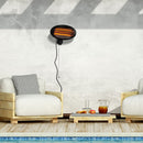 Lampada Riscaldante a Parete Radiatore per Esterni 2000W in Alluminio Nero 