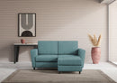 Divano 2 Posti con Pouf 172x145x85 cm Yasel in Tessuto Petrolio