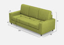 Divano 3 Posti 208x85x85 cm Sakar in Tessuto Verde
