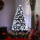 Albero di Natale Artificiale 120 cm 130 Rami con Luce LED Fibre Ottiche  Pino Verde