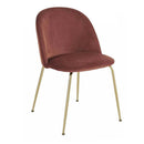 Set 4 Sedie Imbottite 49x52x79 cm in Velluto Bronzo e Oro