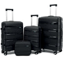 Set 3+1 Valigie Rigide e Beauty Case da Viaggiocon Maniglia Telescopica Nero       